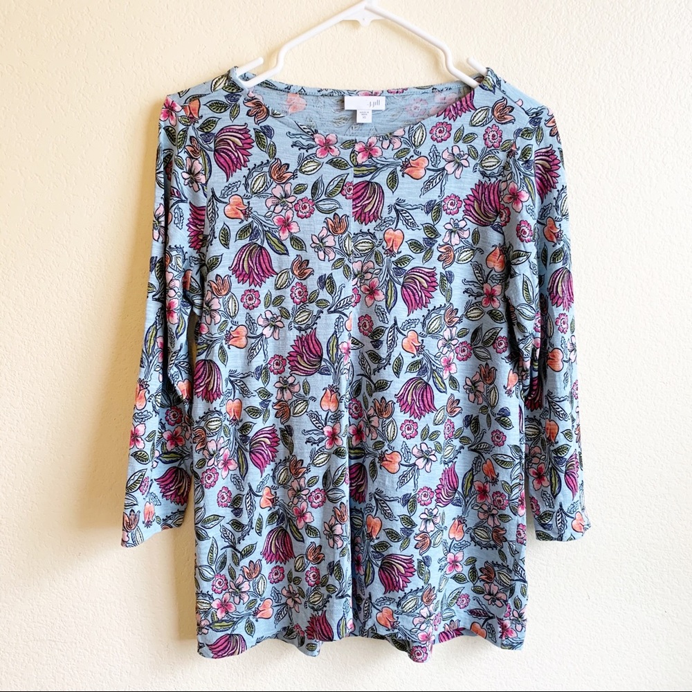 J. JILL 3/4 Sleeves Floral Top